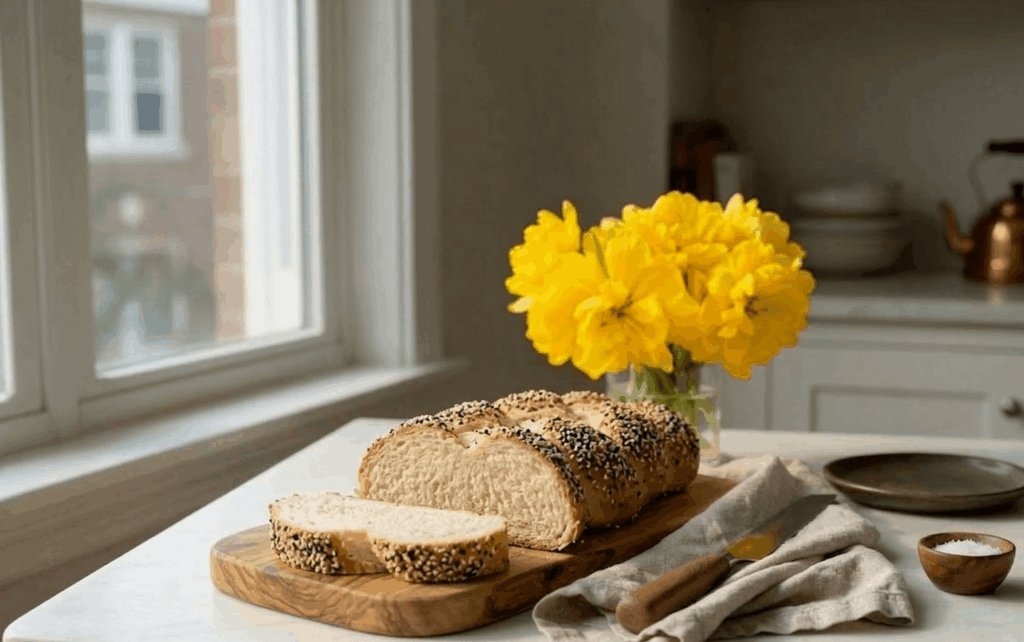 Hefezopf mit Dinkelmehl ohne Zucker, wenig Hefe, Rezept