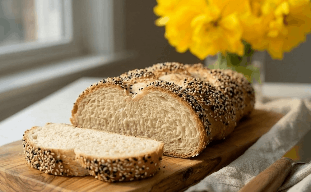 Hefezopf mit Dinkelmehl ohne Zucker, wenig Hefe, Rezept