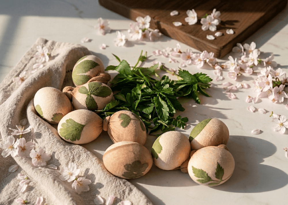 Eier natürlich färben mit Zwiebelschalen